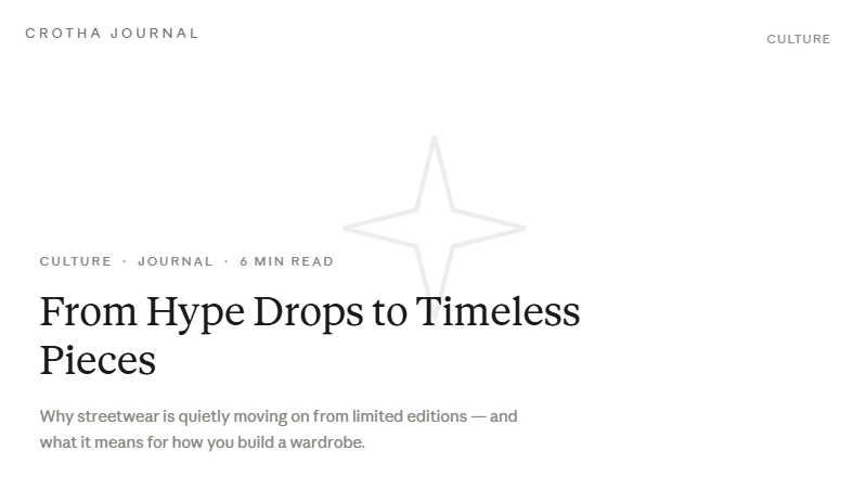 From Hype Drops to Timeless Pieces: Why Streetwear Is Moving On From Limited Editions