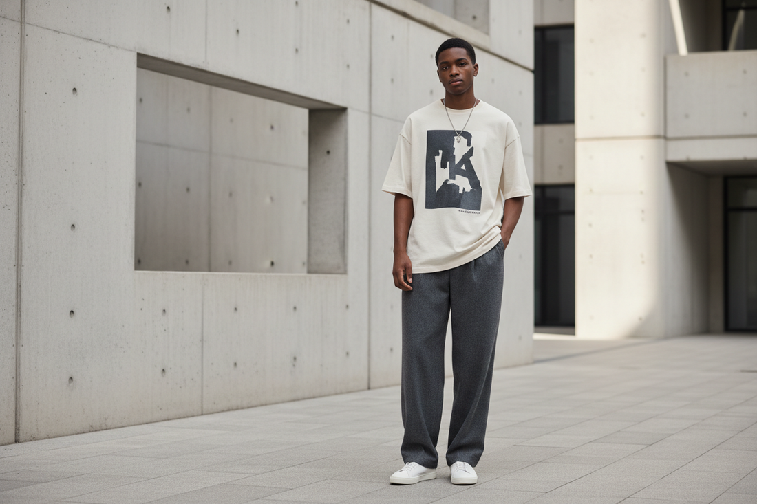 Men's streetwear outfit ideas with oversized T-shirts, hoodies, cargos and sneakers